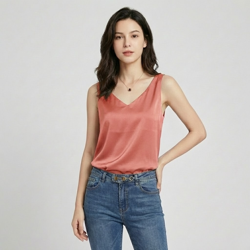 Camisola fluida com decote em V | Corte solto | Essencial elegante