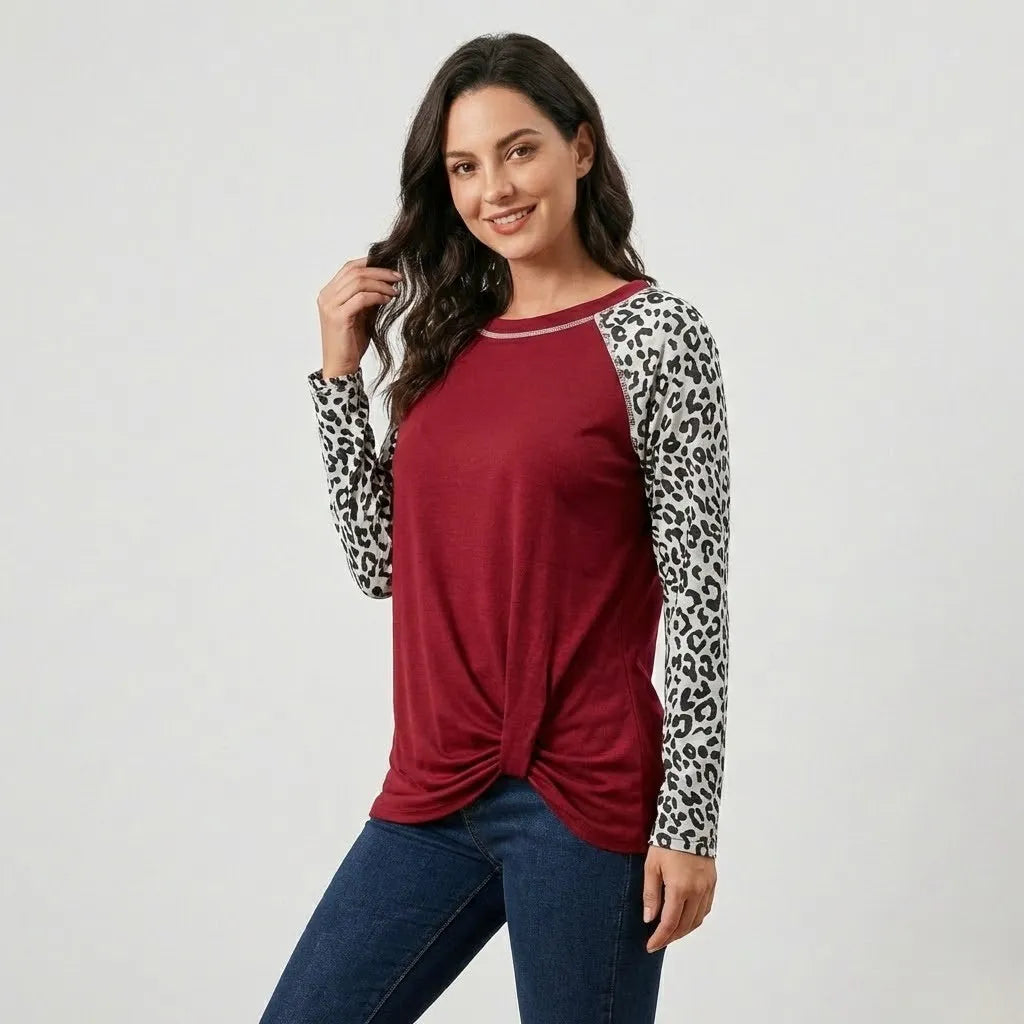Camisola casual em malha suave | Corte solto | Mangas contrastantes
