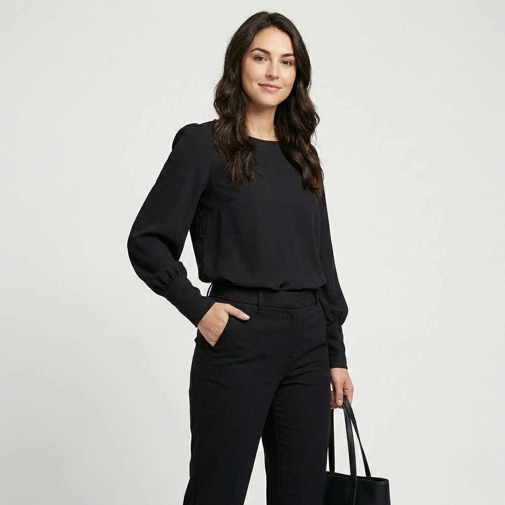 Blusa fluida de toque acetinado | Corte solto | Elegância intemporal