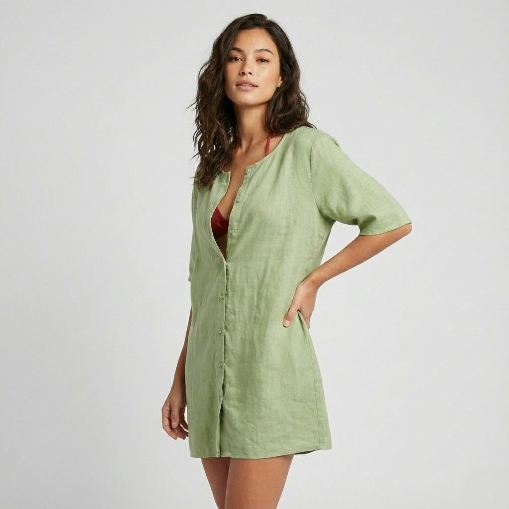 Túnica leve de inspiração natural | Corte solto fluido | Essencial de verão