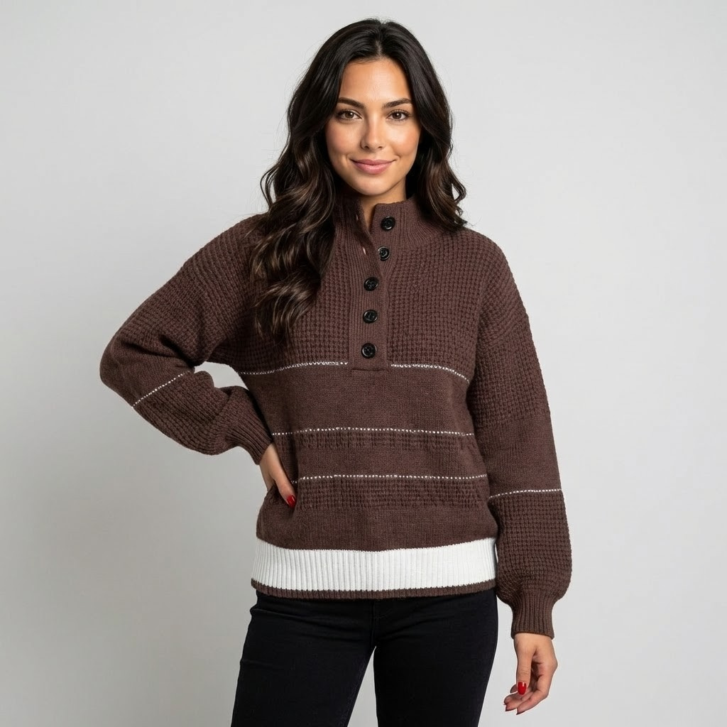 Camisola de malha em mistura de algodão | Corte descontraído | Estilo casual sofisticado