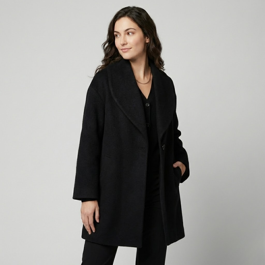 Casaco fluido em mistura de lã | Corte amplo | Elegância contemporânea