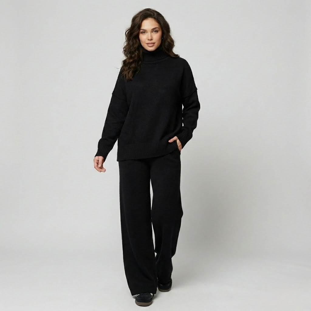 Conjunto em malha suave | Corte amplo | Elegância descontraída