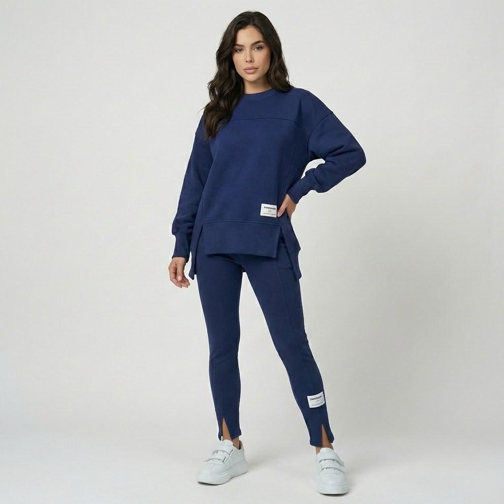 Conjunto casual em malha estruturada | Corte confortável | Estilo urbano