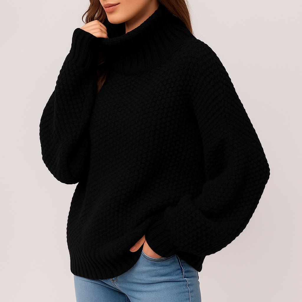 Camisola de Malha Estruturada com Gola Alta