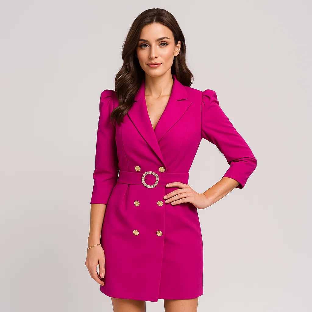 Vestido tipo blazer feminino com design estruturado