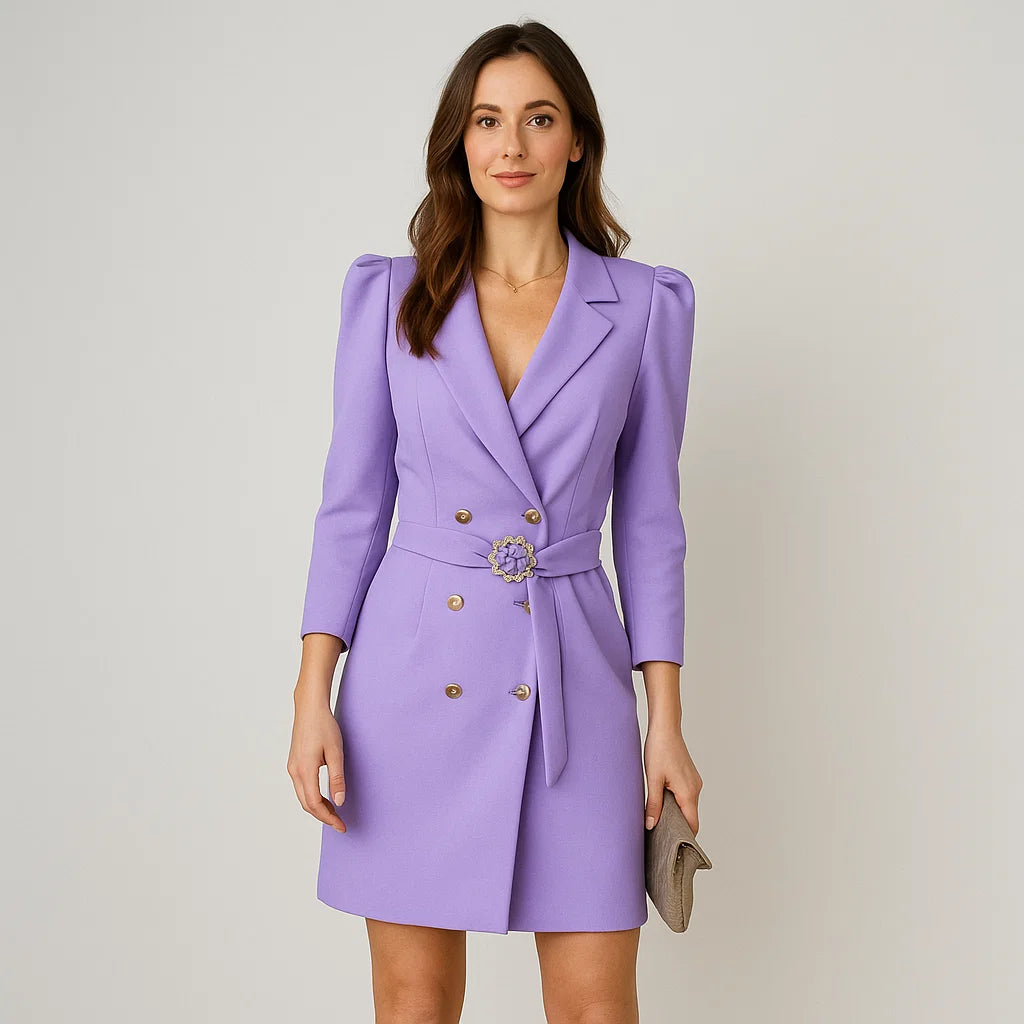 Vestido tipo blazer feminino com design estruturado