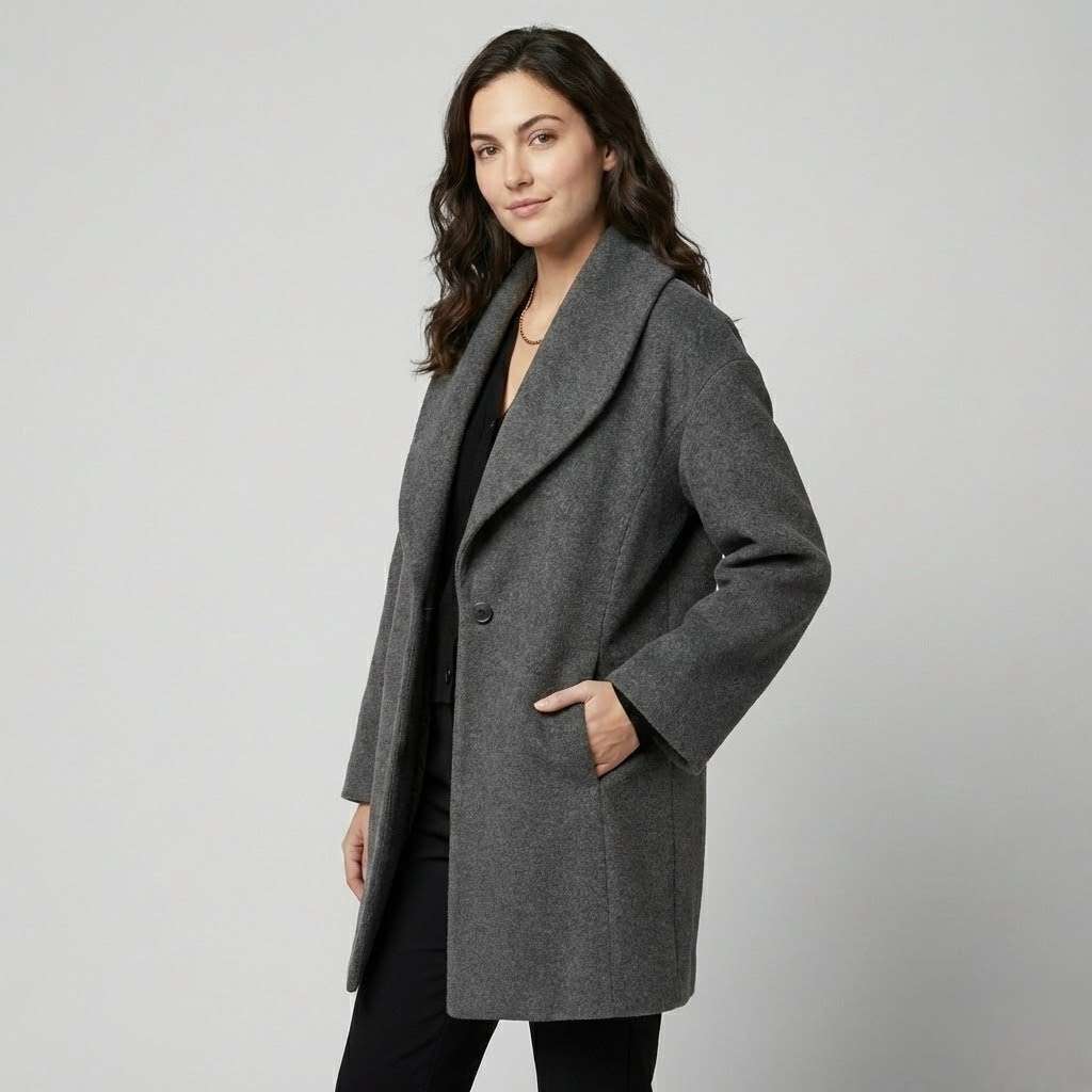 Casaco fluido em mistura de lã | Corte amplo | Elegância contemporânea